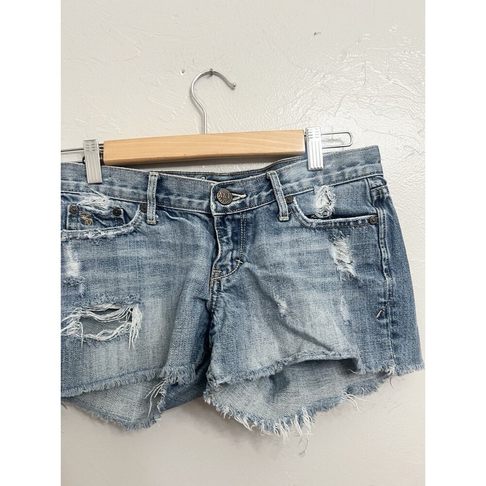 Abercrombie & Fitch 2000s VTG Y2K Distressed Denim Jean Short Shorts Women Siz 2